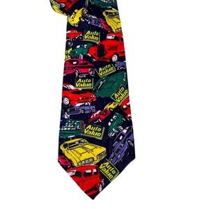 Vtg Concerto Auto‎ Value Classic Cars Tie Men's Retro Colorful Print